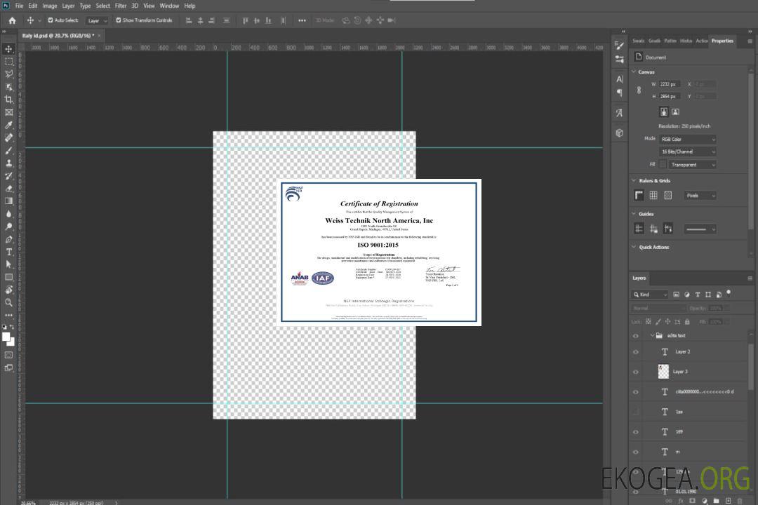 Modèle Word et PDF de certificat d'enregistrement ISO USA template